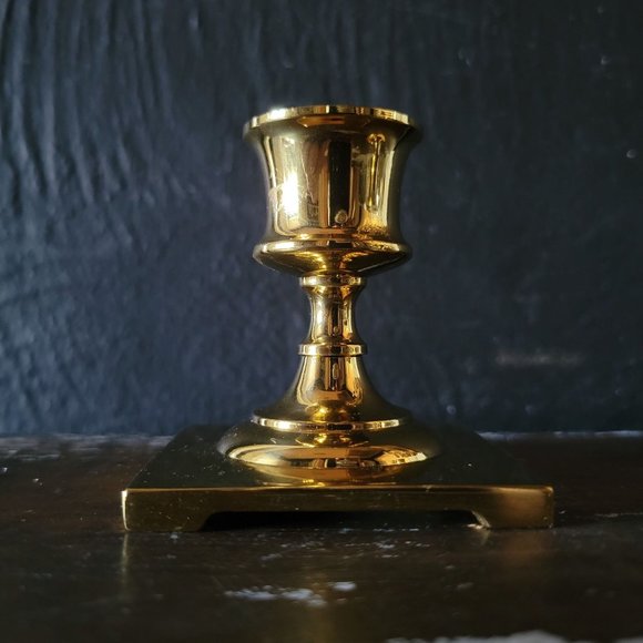 Pair of Partylite Copley Candle Holders, Small Brass Candle Holders Pedestal Bas - Picture 4 of 6